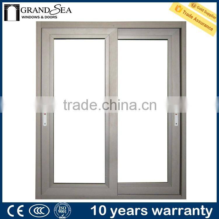 Powder coating white interior 3 tracks aluminum sliding window