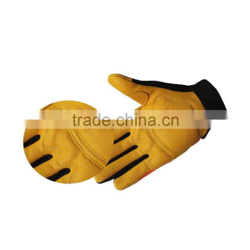 Hot style orange the global supply leather driving gloves