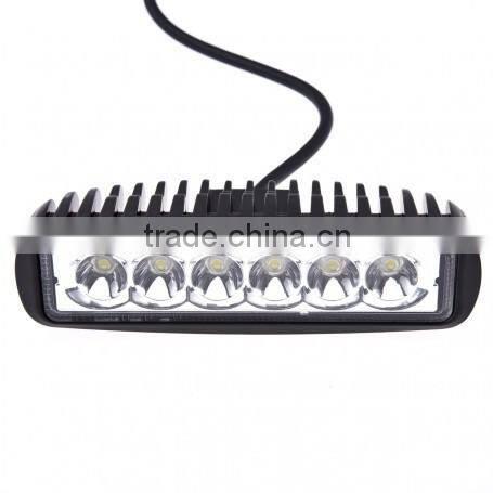 6.3 inch 18W LED Work Light 12v 1200LM 6-LED White Light Square Spotlight-Black led work lamp