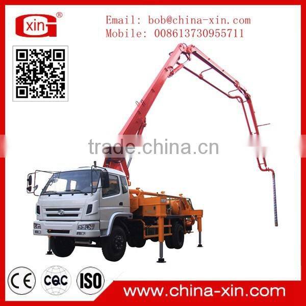 Truck-mounted electric motor concrete pump