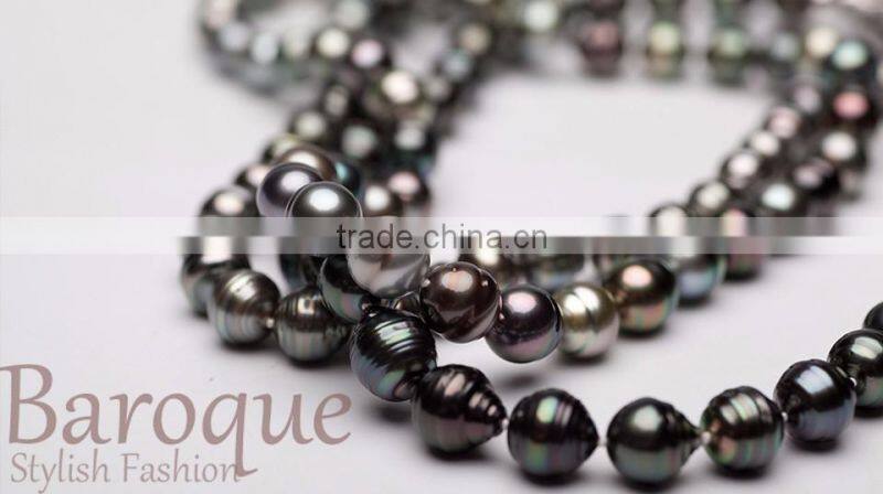 Wholesale Price Baroque Iregular 9-11mm Big Size Peacock Green Tahitian women bracelet pearl