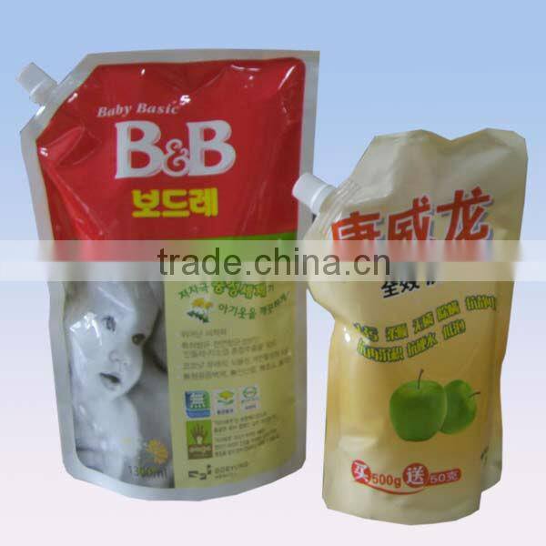 Stand up spout packaging bag for soap liquid