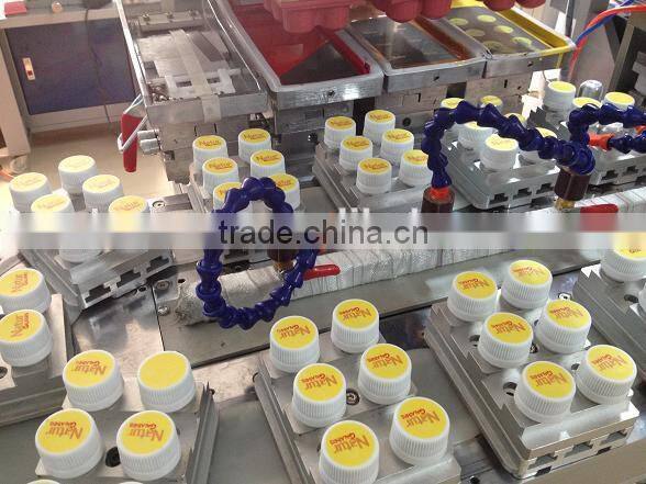 high rapid automatic bottle caps pad printing machine 3 color