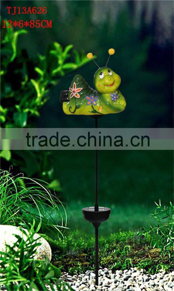 popular ceramic mini bee led solar garden light lawn ornaments for sale