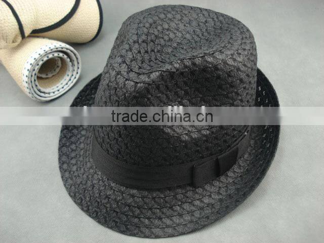 China factory price Fast Delivery plain pattern straw fedora hat
