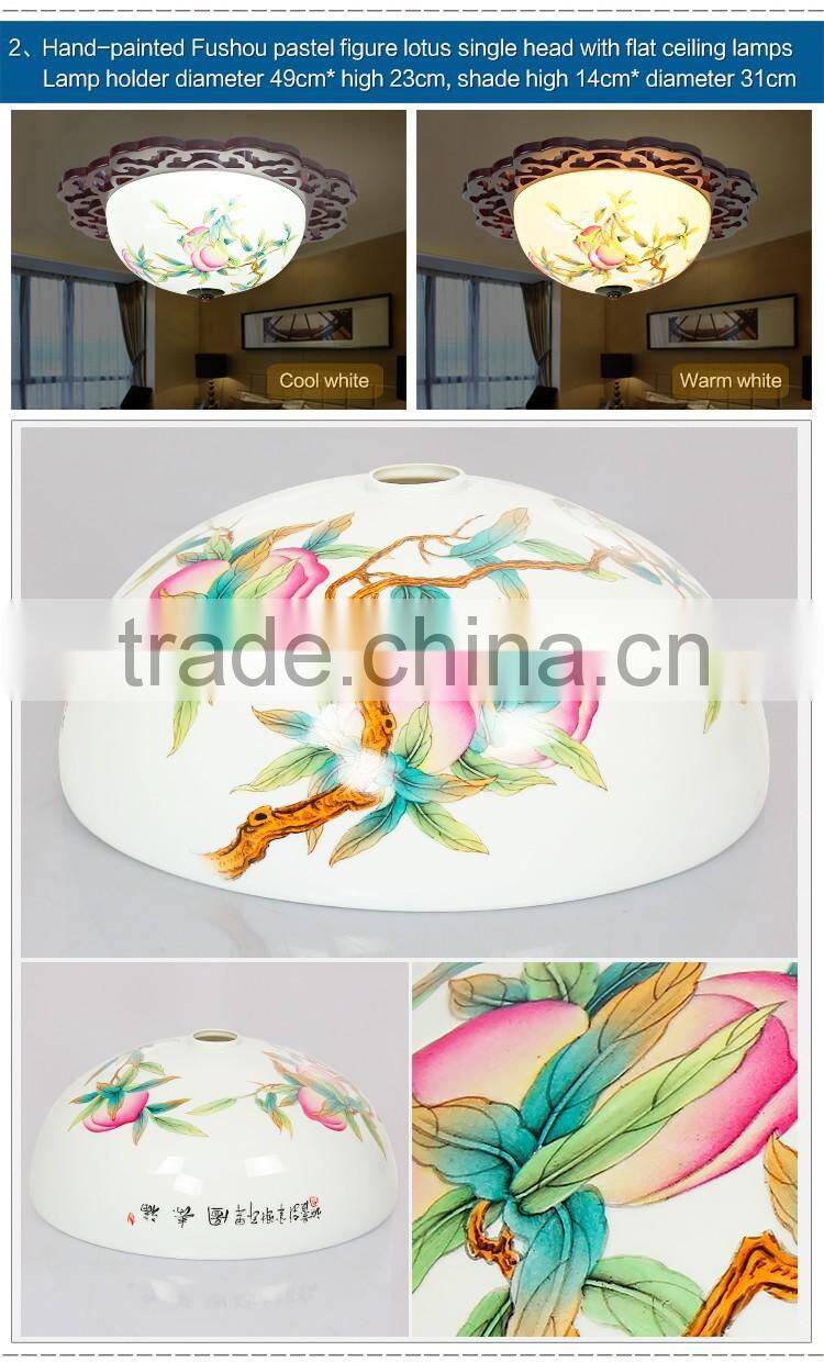 Vintage LED ceramic wood interior decoration led pendant hanging chandelier celling light home light company lights