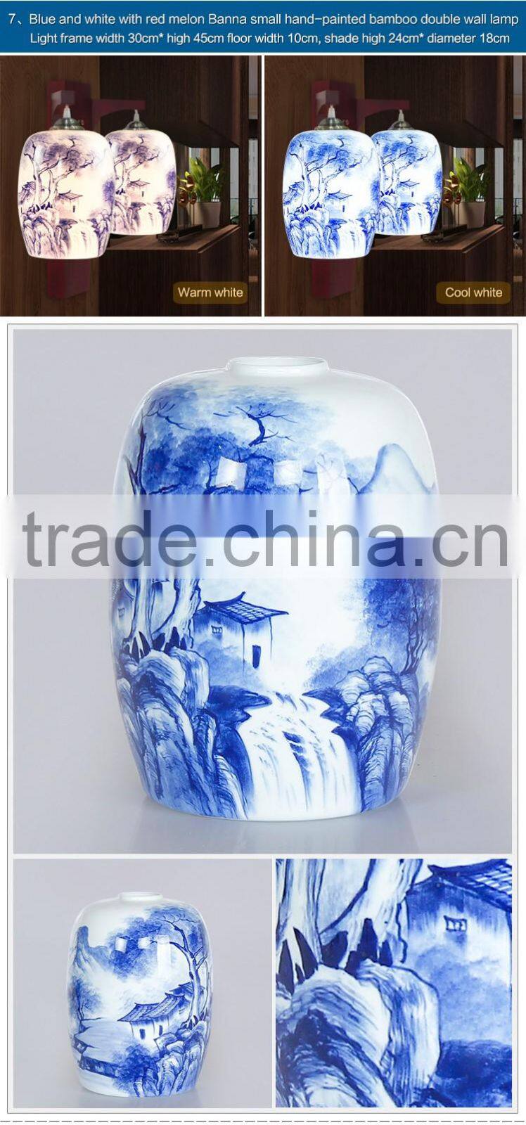 loft style les double wall lamp Industrial antique wall light lamp ceramic wood vintage wall light