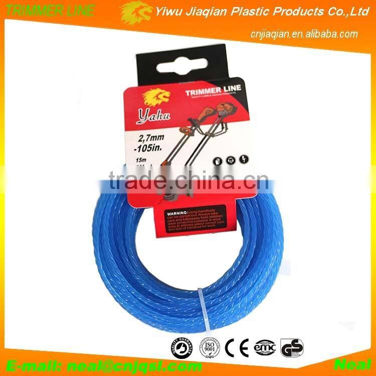 Garden Tools Spare Parts 2.7X15M Blue Colored Square Twist Shape Grass Cutter parts Nylon GrassTrimmer Line For Cutting Grass