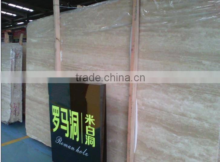 beige travertine slab