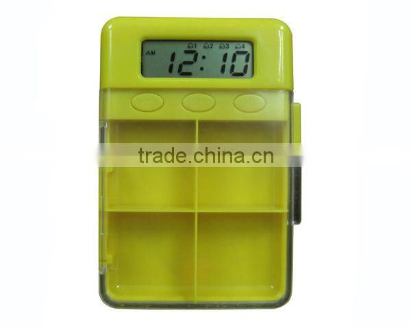4 Large Compartments Alarm digital Pill box Timer Countdown Timer