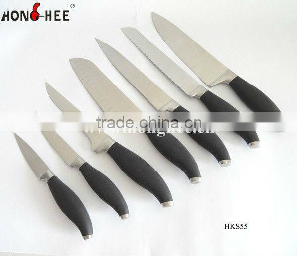 7 Pcs Kitchen Knife With Grip Non-slip Handle
