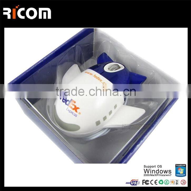 Fashionable gifts custom logo usb wired airplane computer mouse