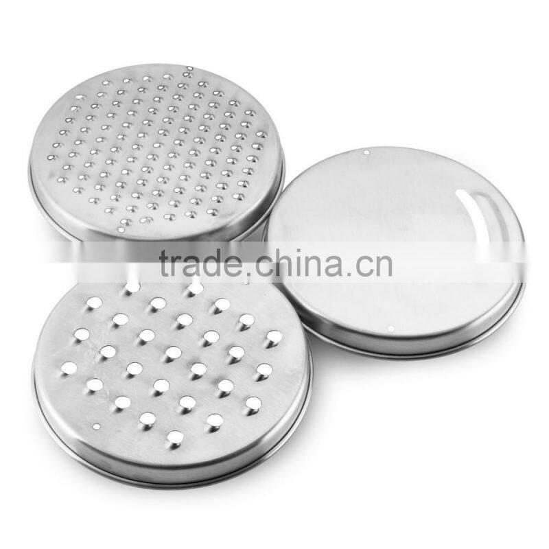 2016 new stainless steel mixing bowl set with 3 grater lid