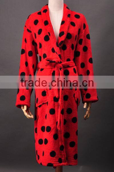 Printed micro coral fleece bathrobes for man and women