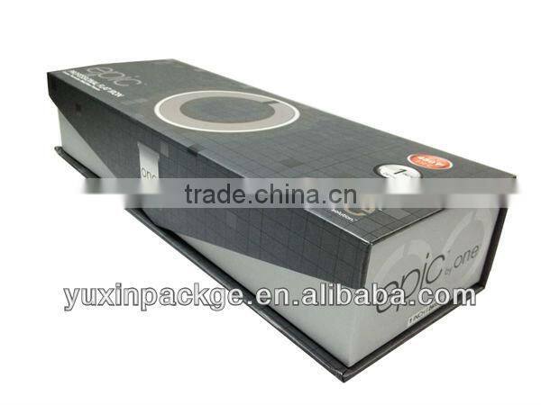 magnet packing box for hair straightener packing box with paper tray inside and silver hot stamping