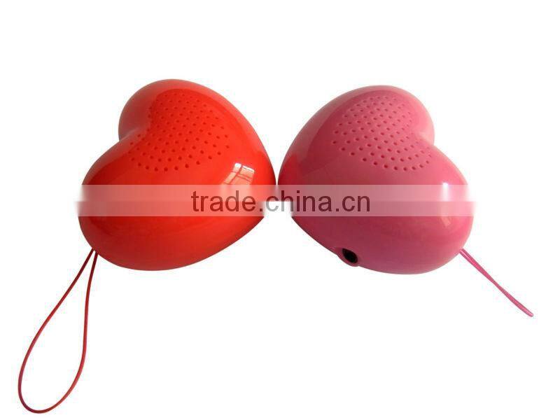 mps-520 portable popular cute mini heart speaker case