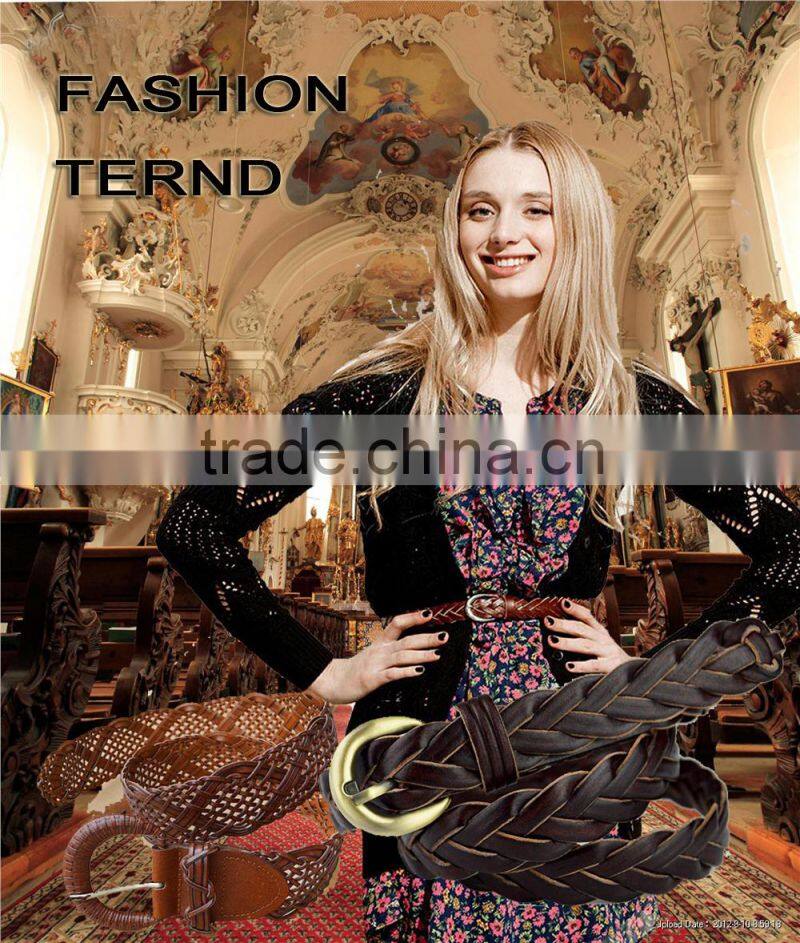 2015 Fashion 100% Handmade Braid Lady Belt With Tassels