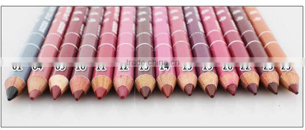 Newest Fashoin Korea Waterproof Long Lasting Makeup Wooden Lip Liner Pencil Lipliner 28 colors