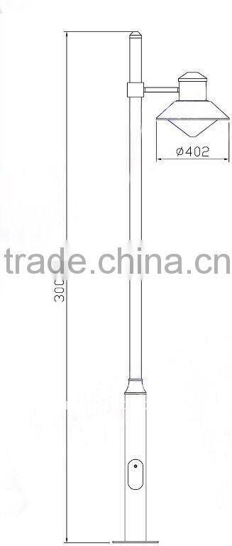 G-Q1034 decorative garden light pole, led street light, single swing arm