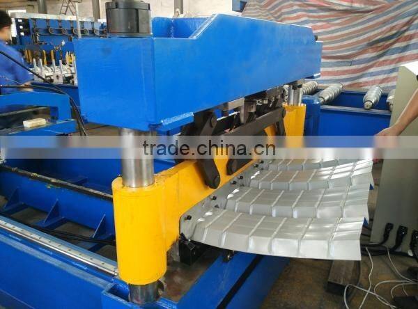 Round Metal Sheet Roof Roller Roof Sheet Crimped Tile Making Machine , Metal Roof Panel Bend Machine