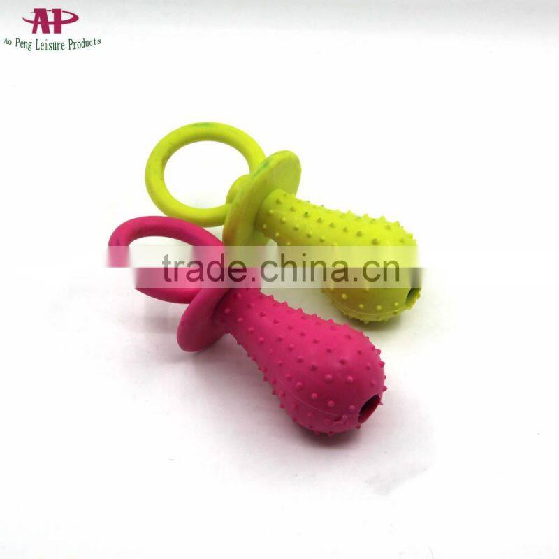 Pet Toy with Bell Insert Lovely Nipple Shaped Dog Rubber Chew Training Toys