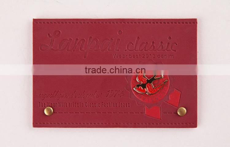 Fashion hot stamping heat effect logo PU labels for baby and lady garment and Jeans