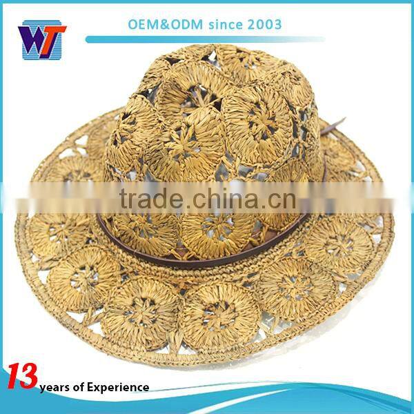 High quality summer beach straw bonnet hat
