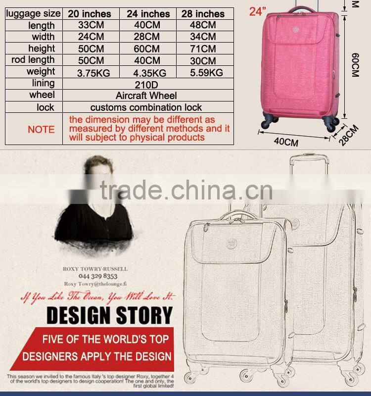 2016 new style ladies travel bags and eminent luggage price for wholesale