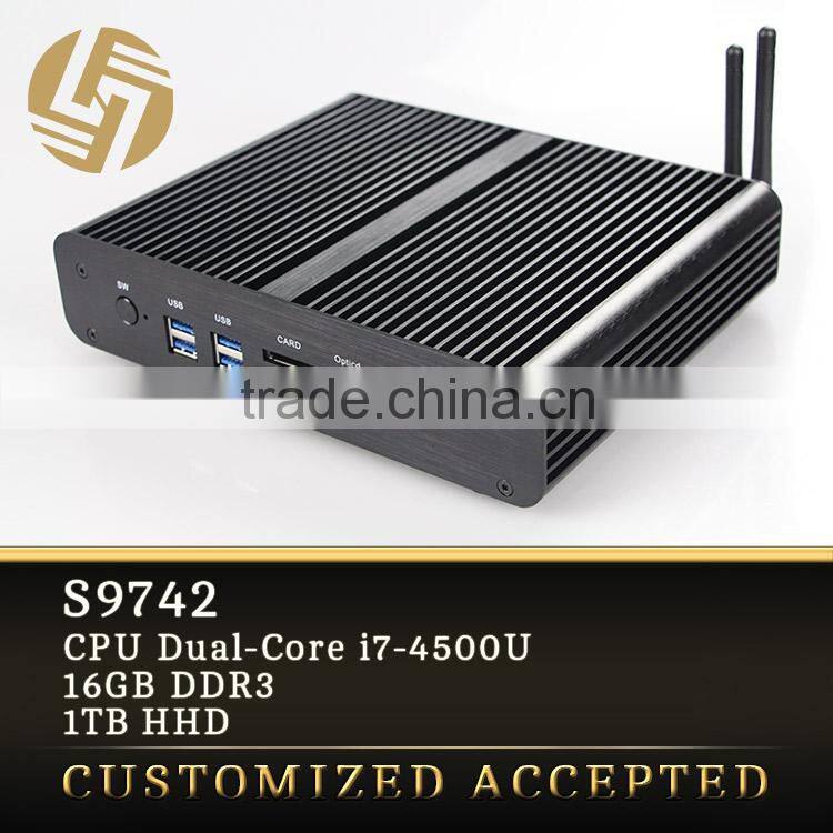 High Performance Mini PC I7 16G RAM 1TB Fanless Desktop Computer
