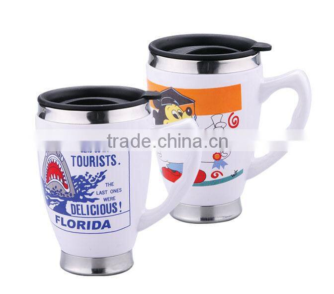 hotsale promotion stainless ceramic mugs