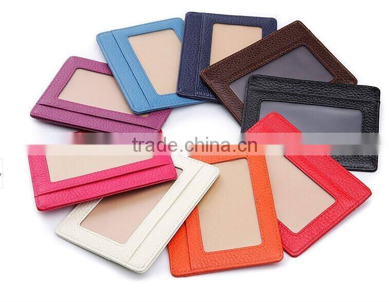 pu leather card holder wholesale with 7 solts