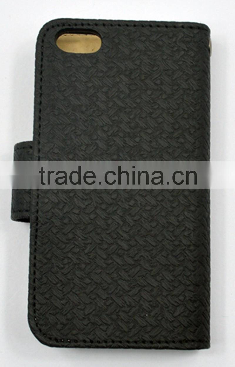 Mat Grain PU Leather Phone case for iphone 6 with Card Slots , Strap Holder and the Magnet Cover