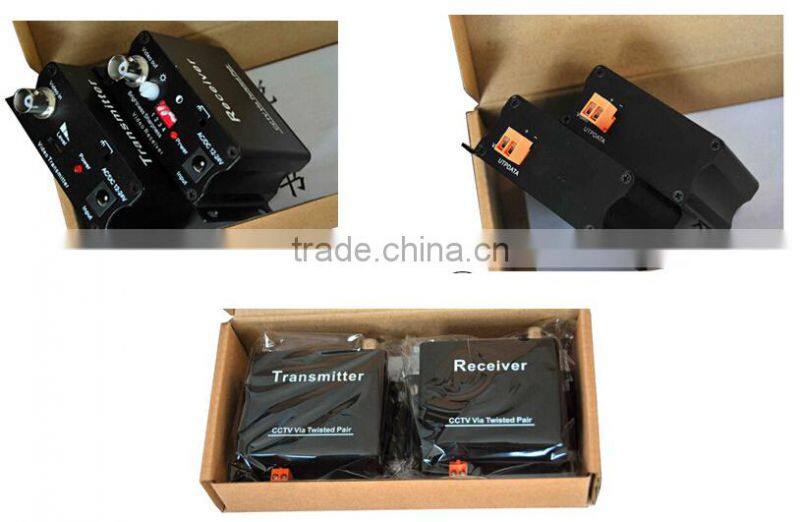 1 channel active video balun up to 2400m UTP transceiver for cctv camera