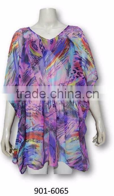 printed poly chiffon beach wear