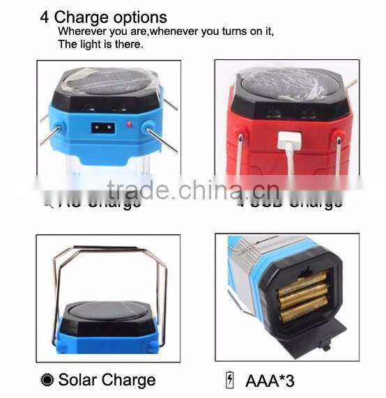solar power rechargeable LED camping lantern