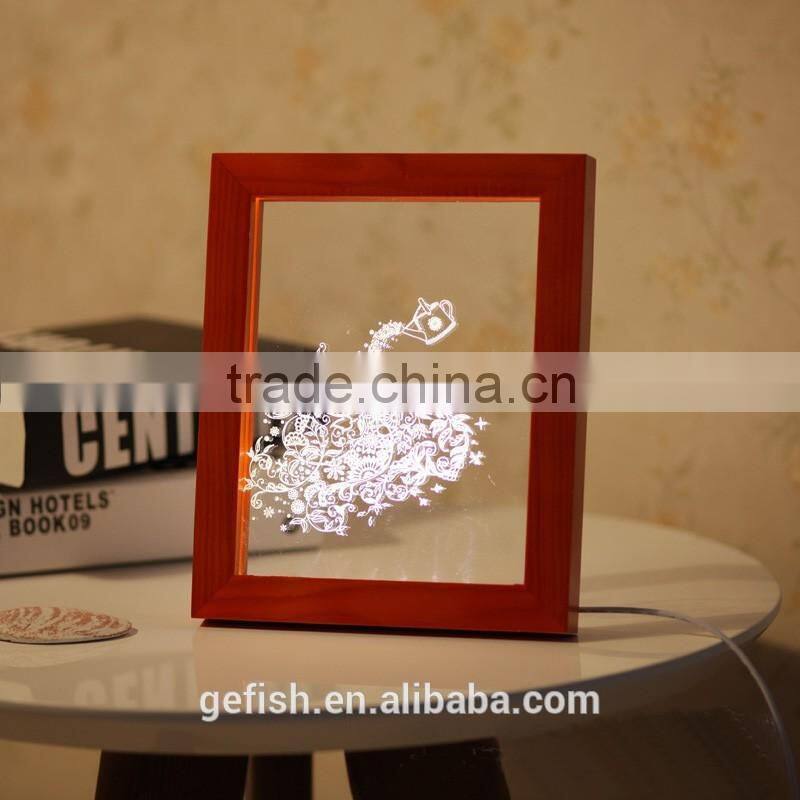 Funny acrylic LED light 3D photo display frame