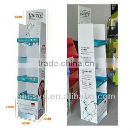 AEP 2013 new style heavy duty floor paper display stand for beverage promotion