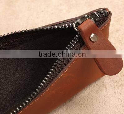Oem factory wholesale genuine leather pencil box case
