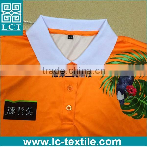 unique tropic jungle pattern printed cheap promotional sublimation polo tshirt