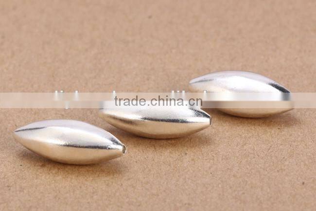 Rice shape 24mm Silver 925 spacer beads