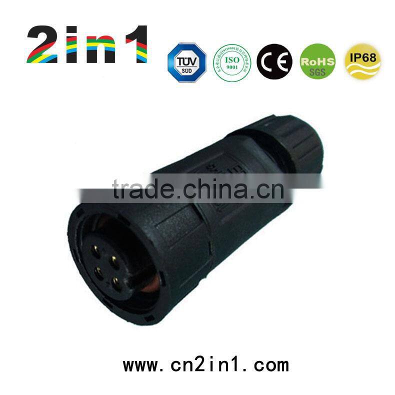 IP68 SQ14-4P Nylon Cable Wire Solder Electric Waterproof Connector