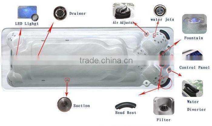 Factory New JY8601 5.8M big swim spa pool / spa swimming pool /swimming pool hot tub products