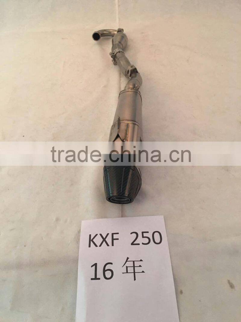 High quality titanium carbon fibre performance motorcycle exhaust muffler parts for KXF250 2016