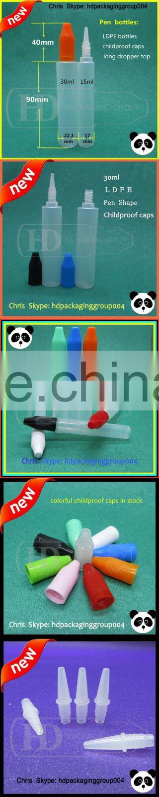 screen printing 30ml/1oz e liquids bottles twist off cap long dripper twist caps