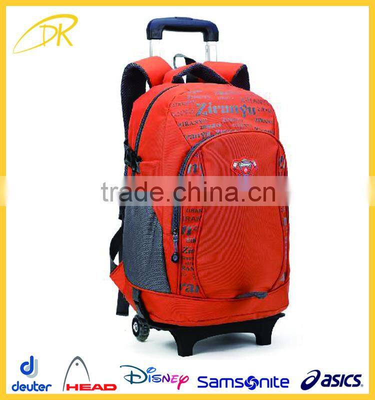 2015 NEW strong teenage wheeled school backpack, wholesale school backpack on wheel