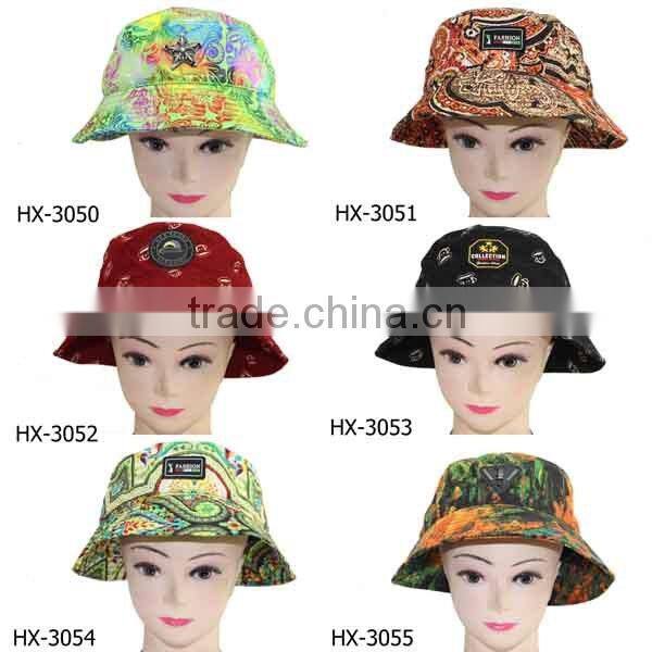 2014 custom your logo plain white cotton bucket hat