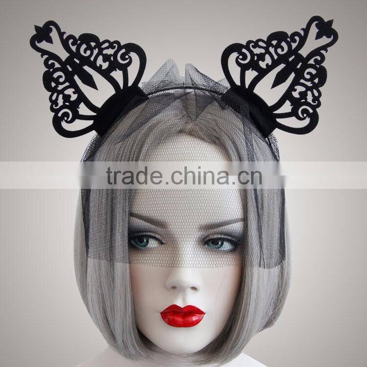 MYLOVE with net cool cat ear headband hair hoop for halloween