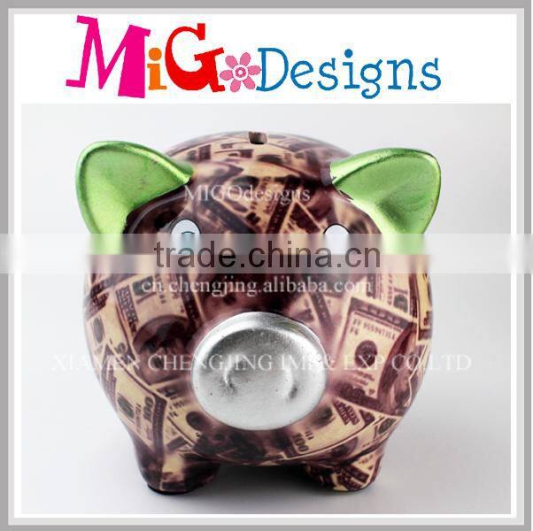 Custom Design Colorful Pig Sassy Cartoon Secret Money Box