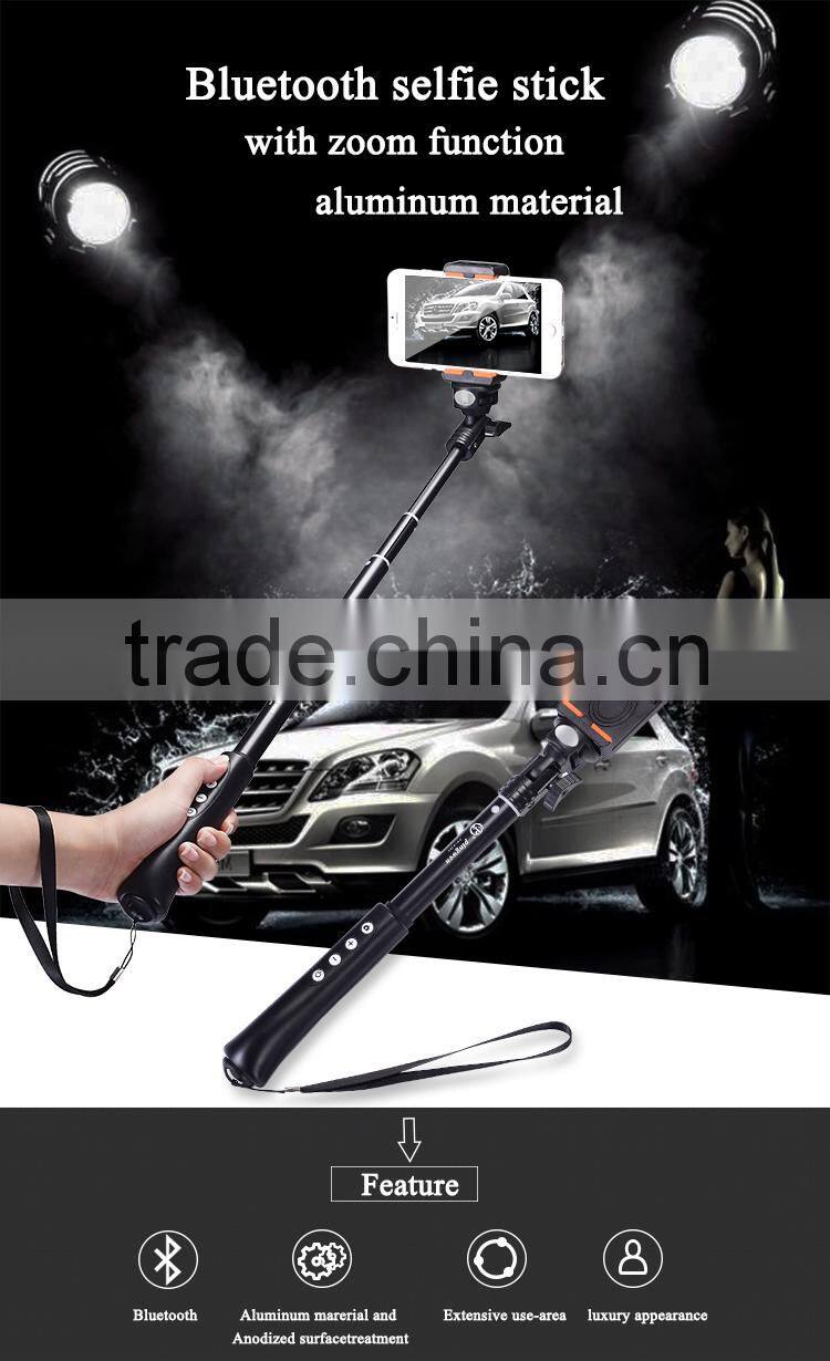 Practical aluminum material selfie stick fashion wireless monopod with a strong phone holder