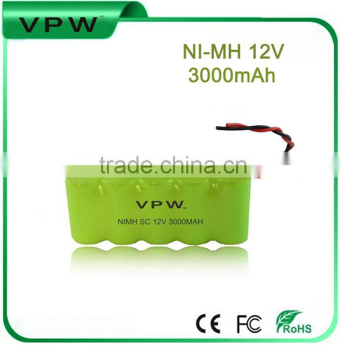 Ni MH SC 12V 3000mah Battery LED Light Battery pack